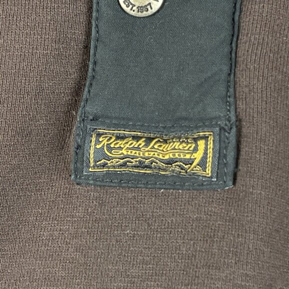 Vintage Polo Ralph Lauren Sweater Mens Size Extra Large Brown Cotton‎ Snap/Zip - Picture 6 of 11